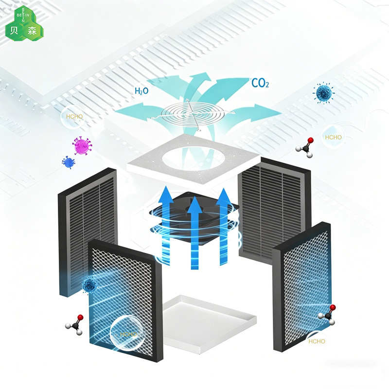 metal cluster formaldehyde removal filter